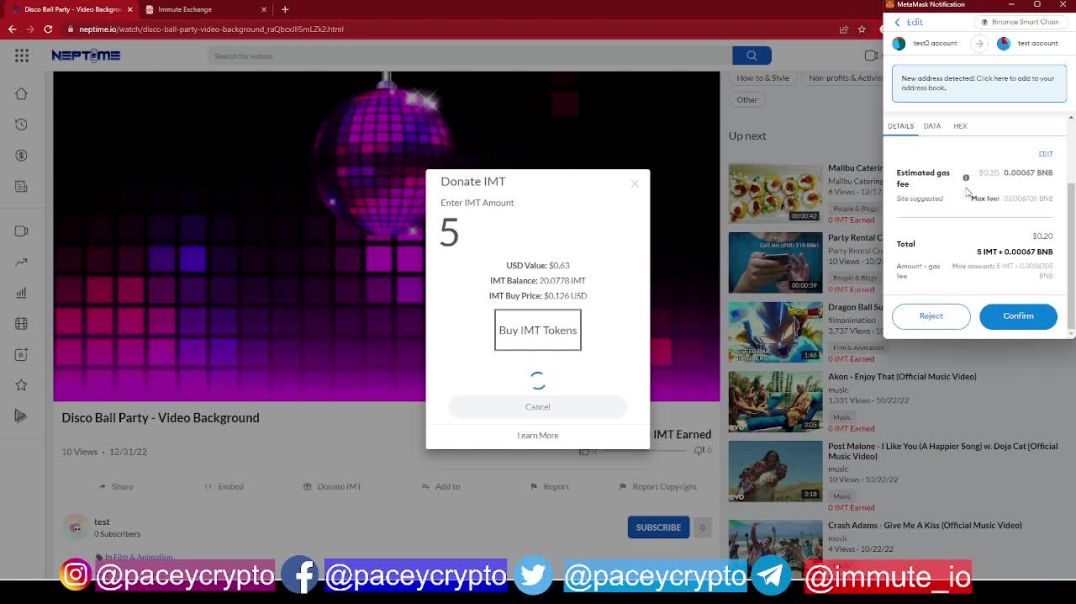 Immute Smart Contract NepTime.io Integration Follow-Up Video