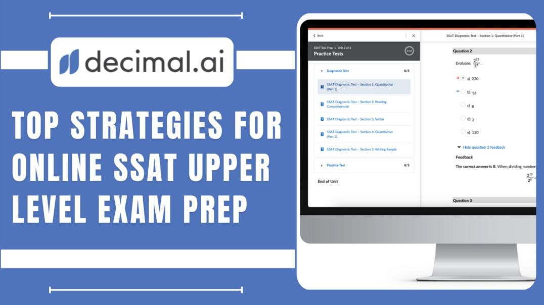 ⁣SSAT Upper Level Prep Online